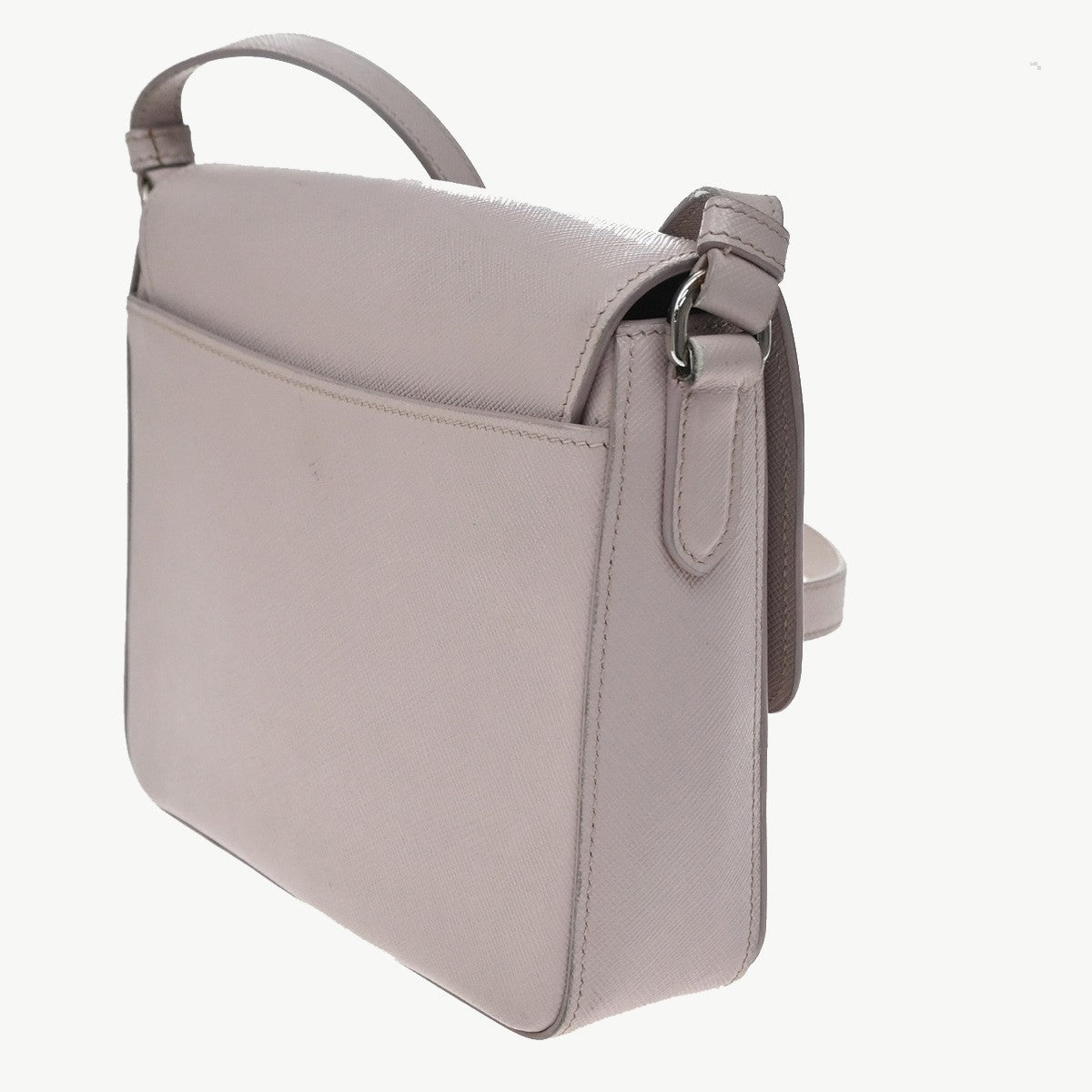 Prada Sound Flap Embroidered Saffiano, Pink, Leather, Shoulder Bag