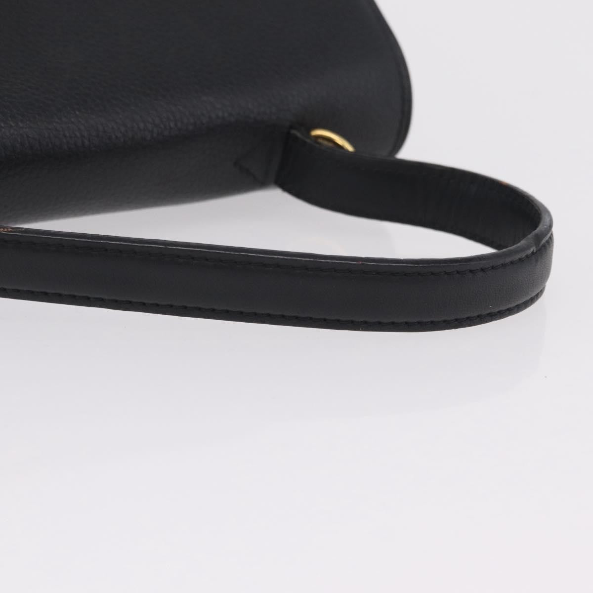 Celine Top Handle Leather, Black, Leather, Handbag