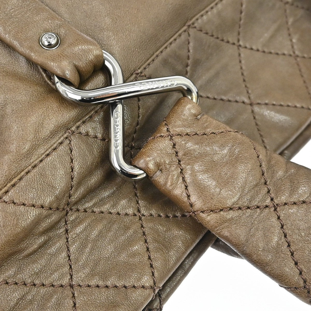 Chanel 8 Knots Lambskin, Brown, Leather, Tote Bag