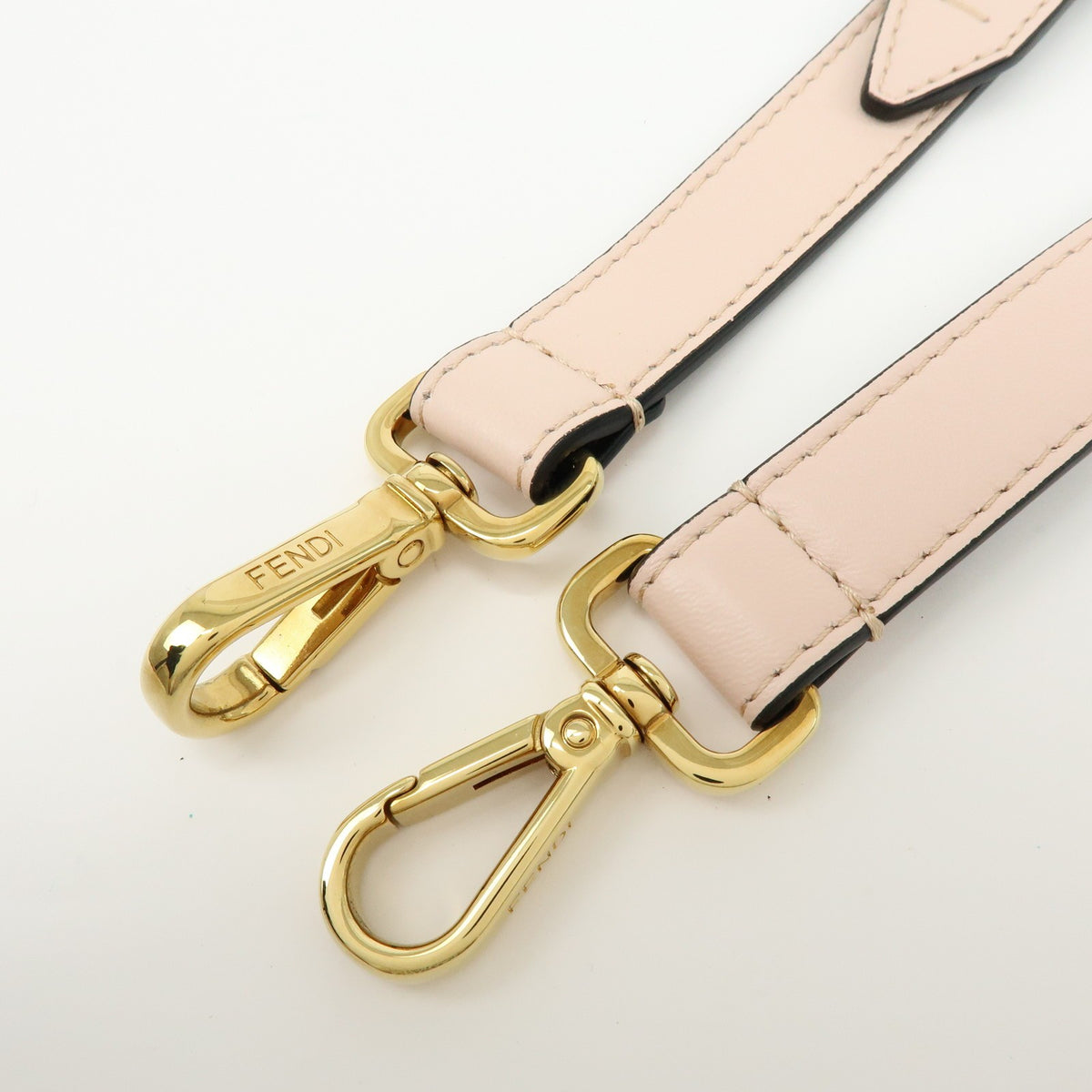 Fendi Logo Drawstring Leather, Pink, Leather, Handbag