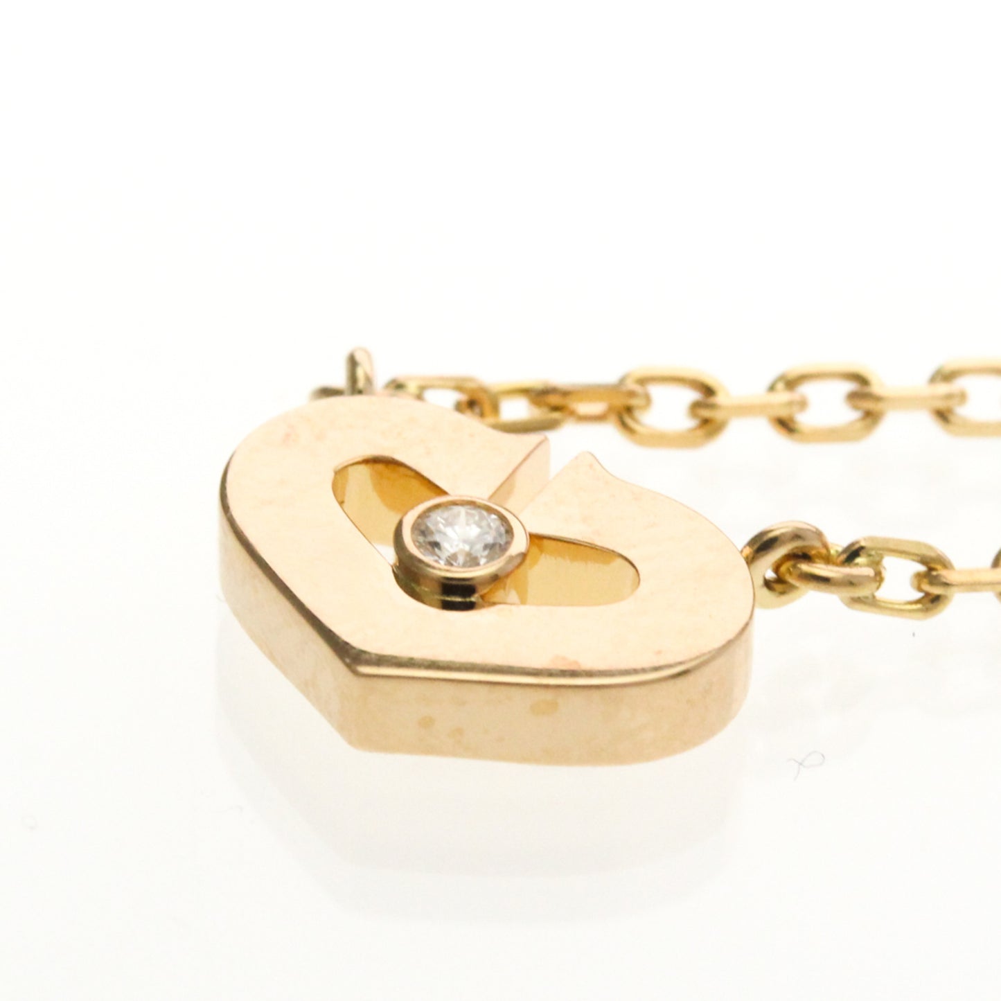Cartier C Heart de Cartier Pendant 18K Rose Gold with Diamond, Gold, Pink Gold, Necklace