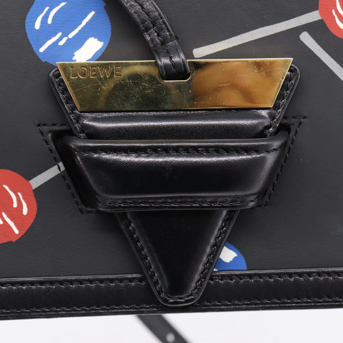 Loewe Barcelona Printed Leather, Black, Leather, Shoulder Bag