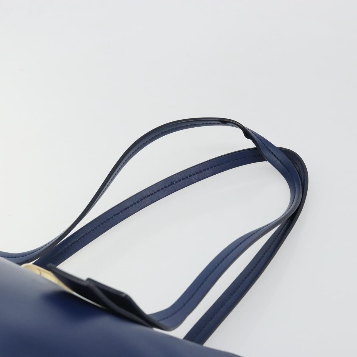 Chloe C Zipped Leather, Blue, Leather, Tote Bag