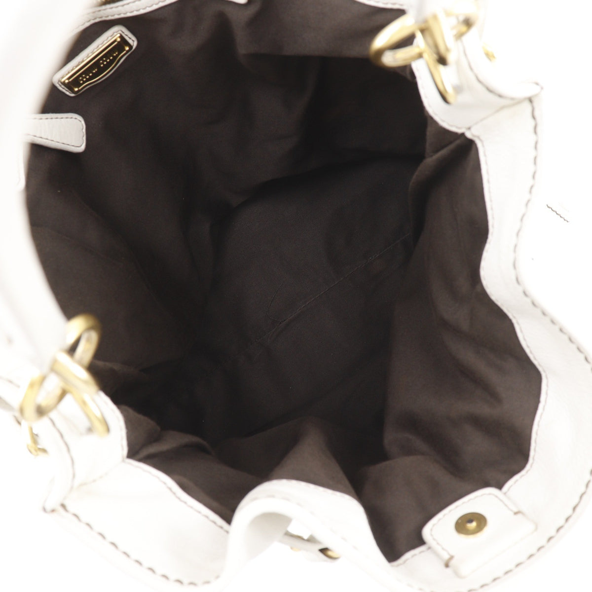 Miu Miu Madras Shoulder Leather, Beige, Leather, Crossbody Bag