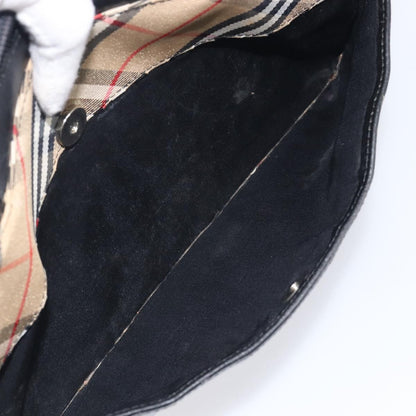 Burberry Nova Check Leather and Nylon, Black, Leather, Handbag