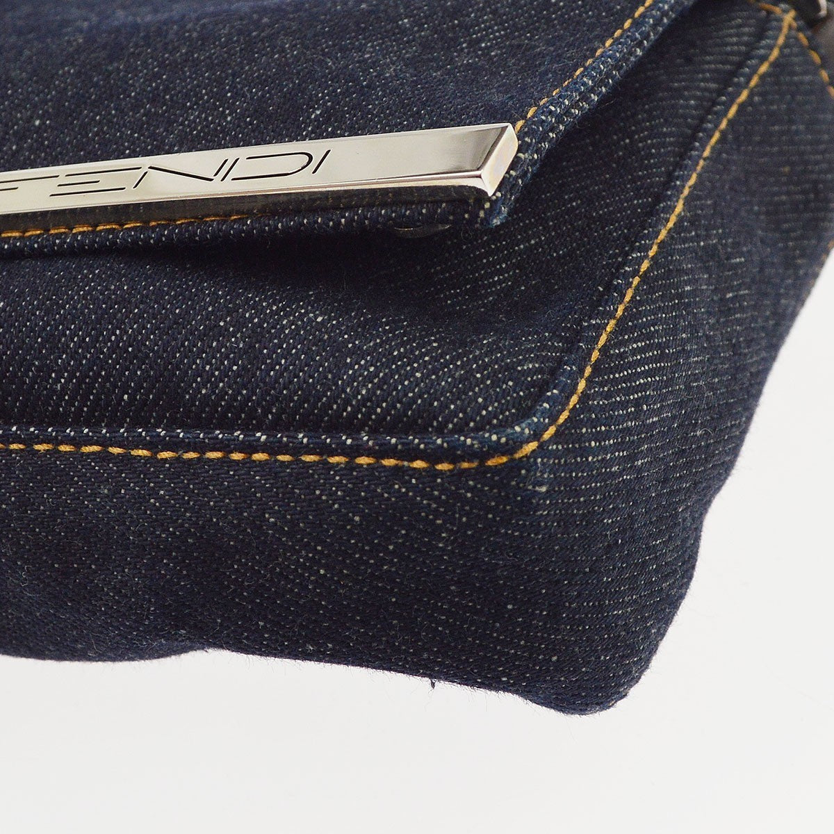 Fendi Convertible Baguette Denim, Blue, Denim, Handbag