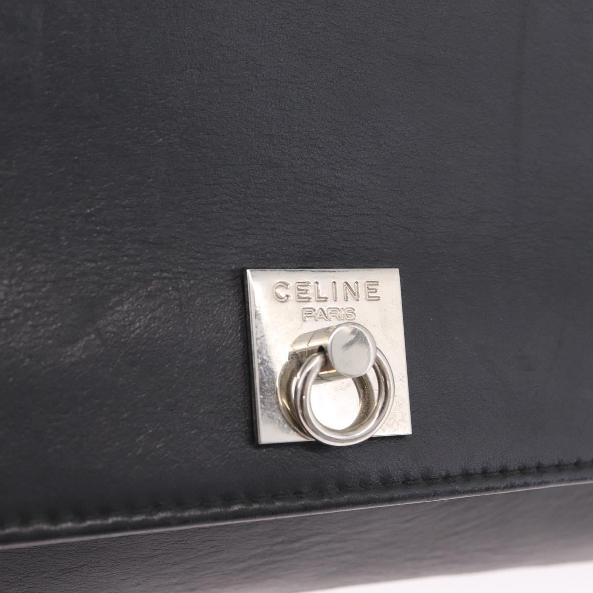 Celine Shoulder Leather, Black, Leather, Shoulder Bag