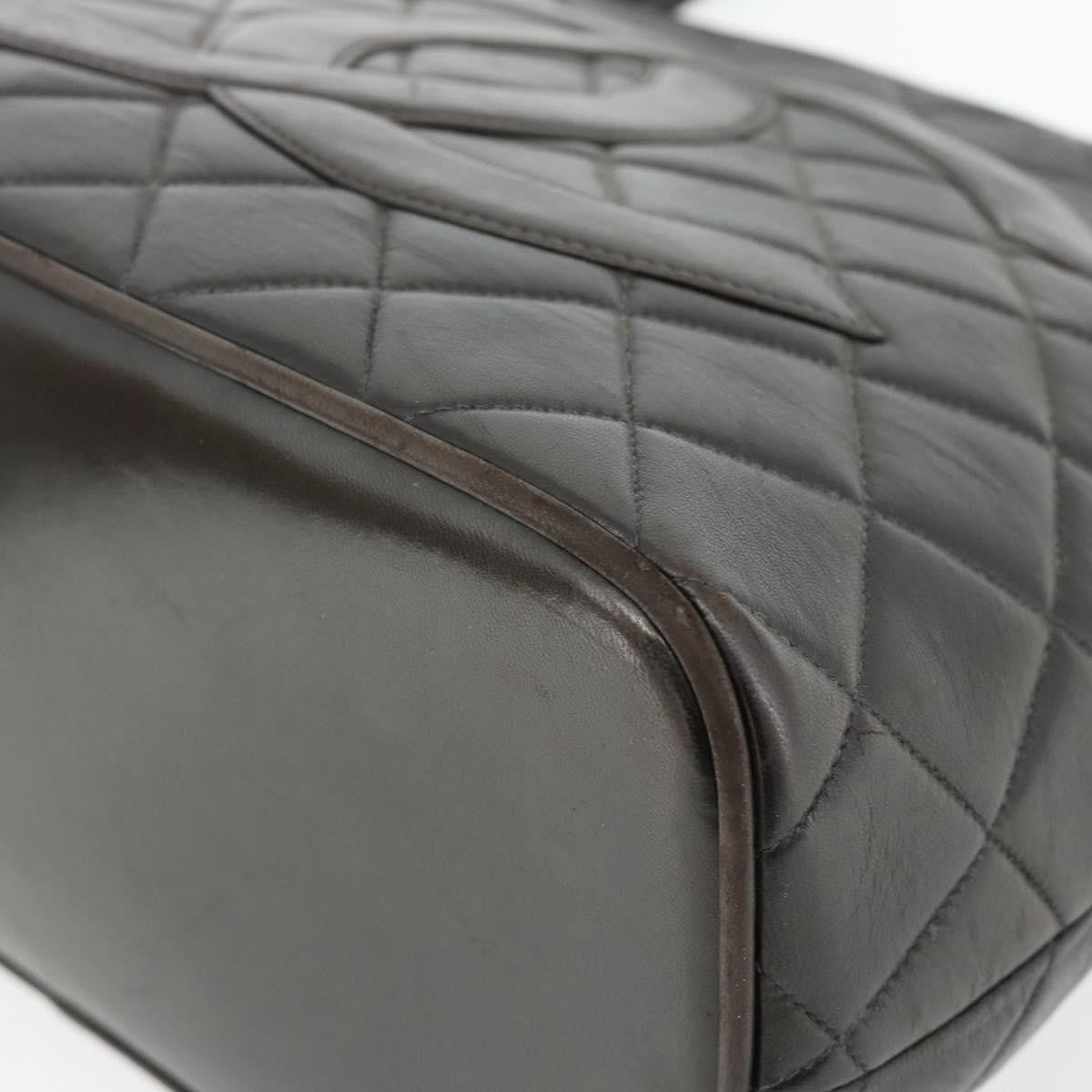 Chanel Matelassé Lambskin leather, Black, Leather, Tote Bag