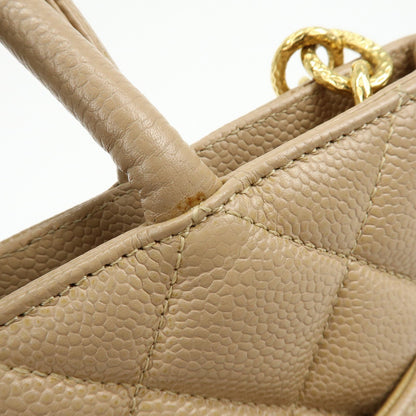 Chanel Medallion Quilted Lambskin, Beige, Leather, Tote Bag
