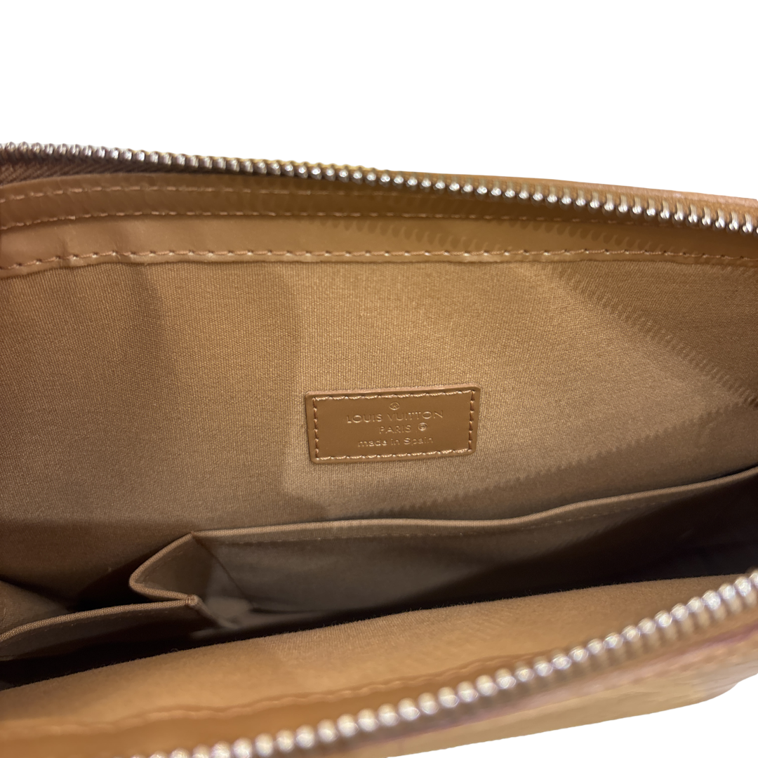 Louis Vuitton Mat Sutter Monogram Vernis, Gold, Leather, Handbag