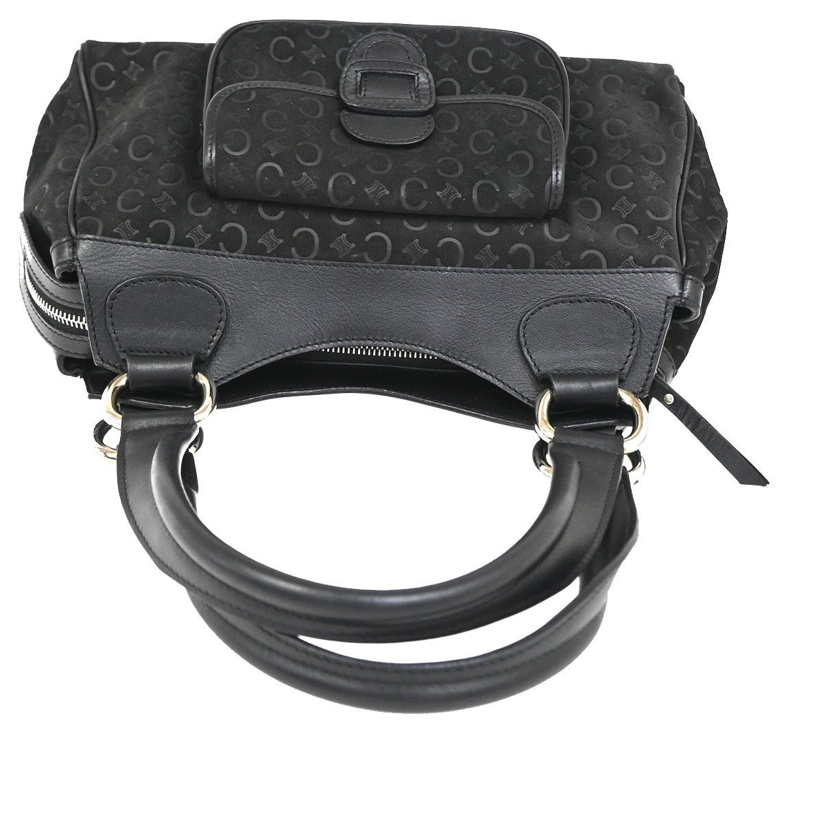 Celine C Macadam Suede, Black, Suede, Handbag