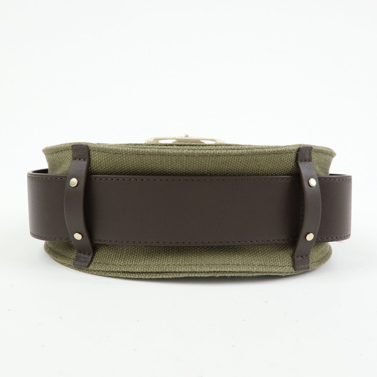 Chloe Tess Canvas with Leather, Green, Canvas, Handbag
