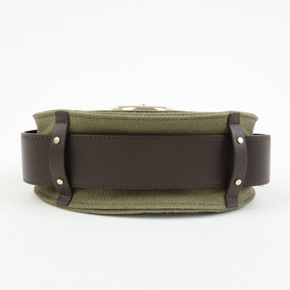 Chloe Tess Canvas with Leather, Green, Canvas, Handbag