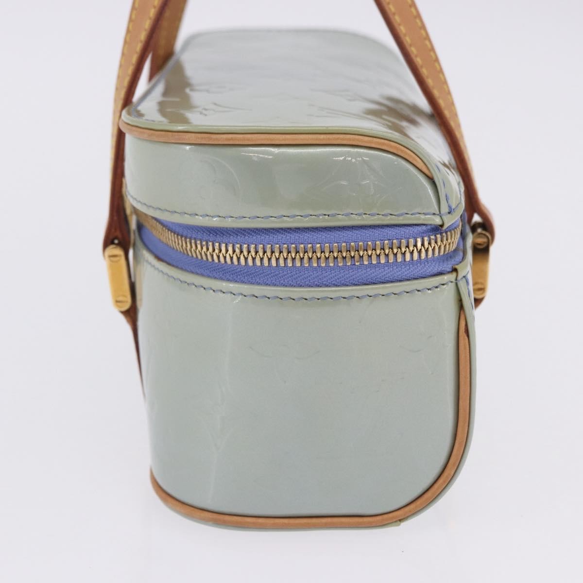 Louis Vuitton Sullivan Horizontal Monogram Vernis, Blue, Patent Leather, Handbag