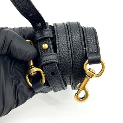 Gucci GG Marmont Top Handle Leather, Black, Leather, Handbag