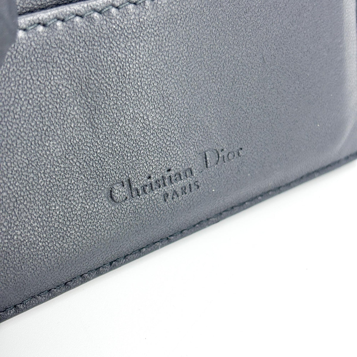 Christian Dior Lady Dior Card Holder Cannage Quilt Lambskin, Black, Leather, Card Holder