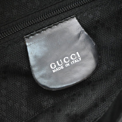 Gucci Vintage Bamboo Nylon and Patent Leather, Black, Nylon, Backpack