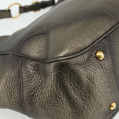 Prada Side Pocket Hobo Vitello Daino, Gold, Leather, Shoulder Bag