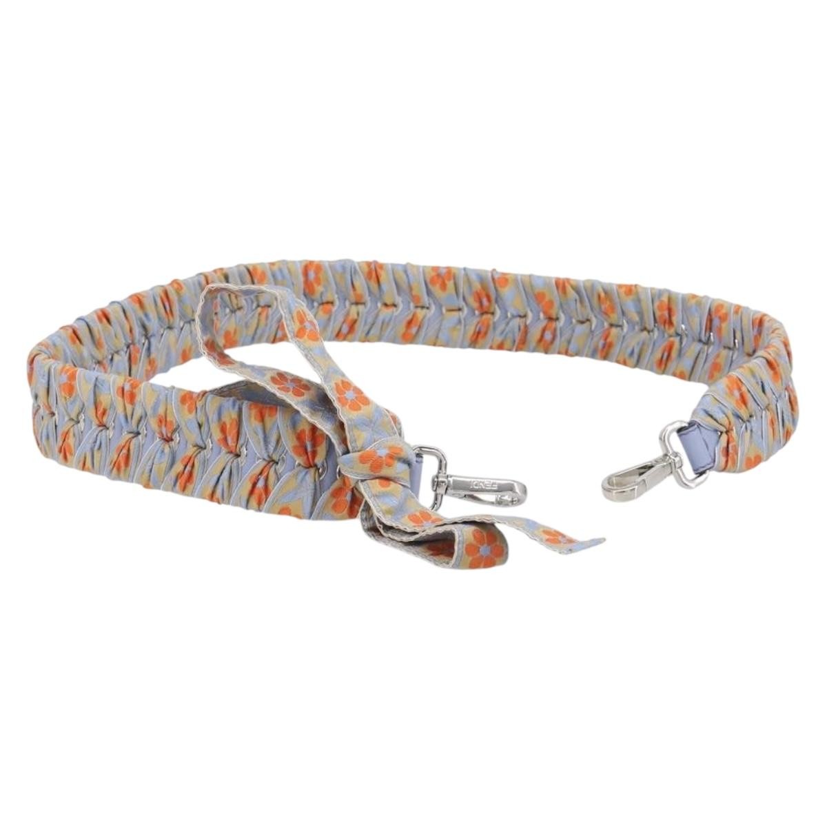 Fendi Bow Mini Strap You Short Shoulder Strap Leather with Ribbon Whipstitch, Blue, Leather, Straps