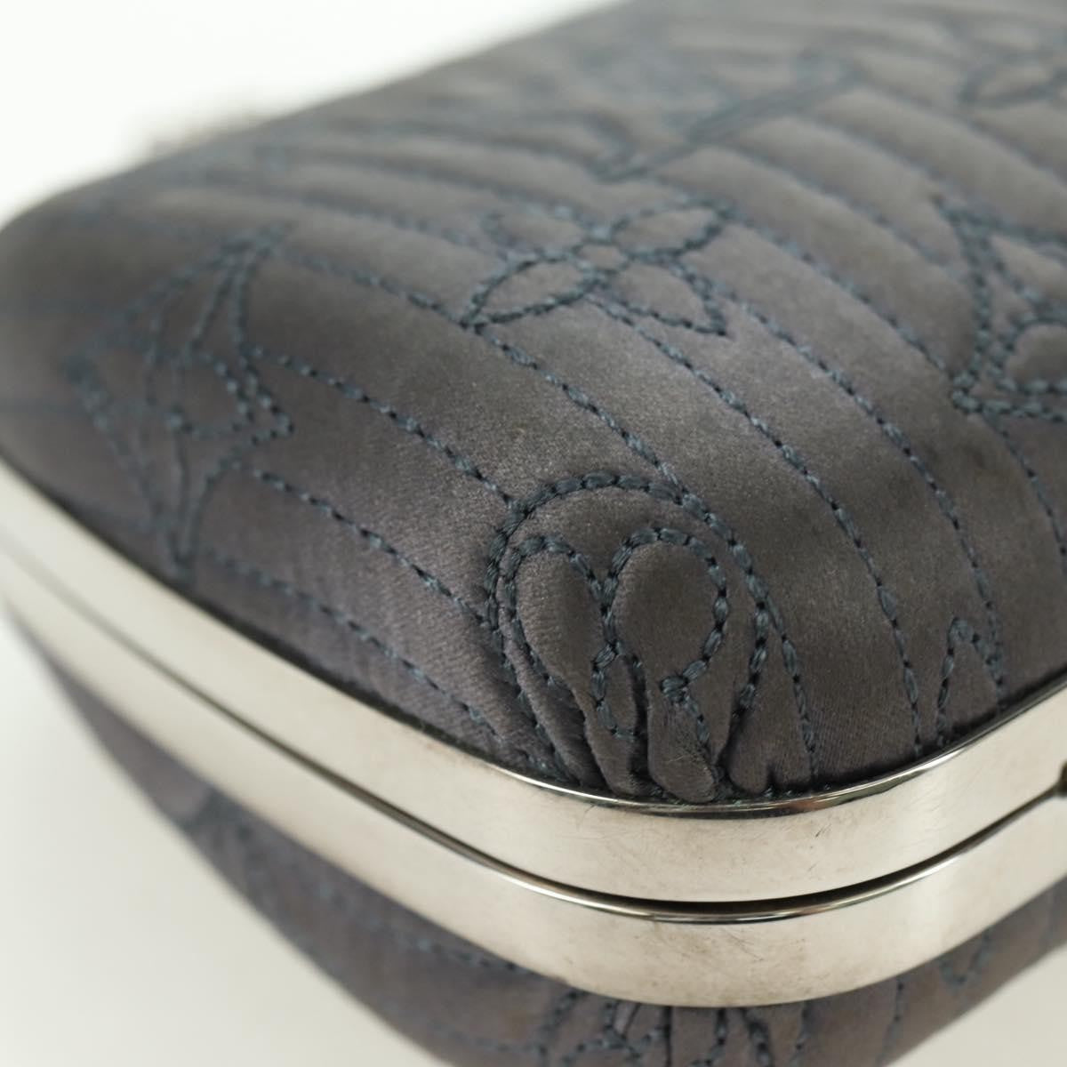 Louis Vuitton Motard Minaudiere Monogram Satin, Gray, Satin, Clutch