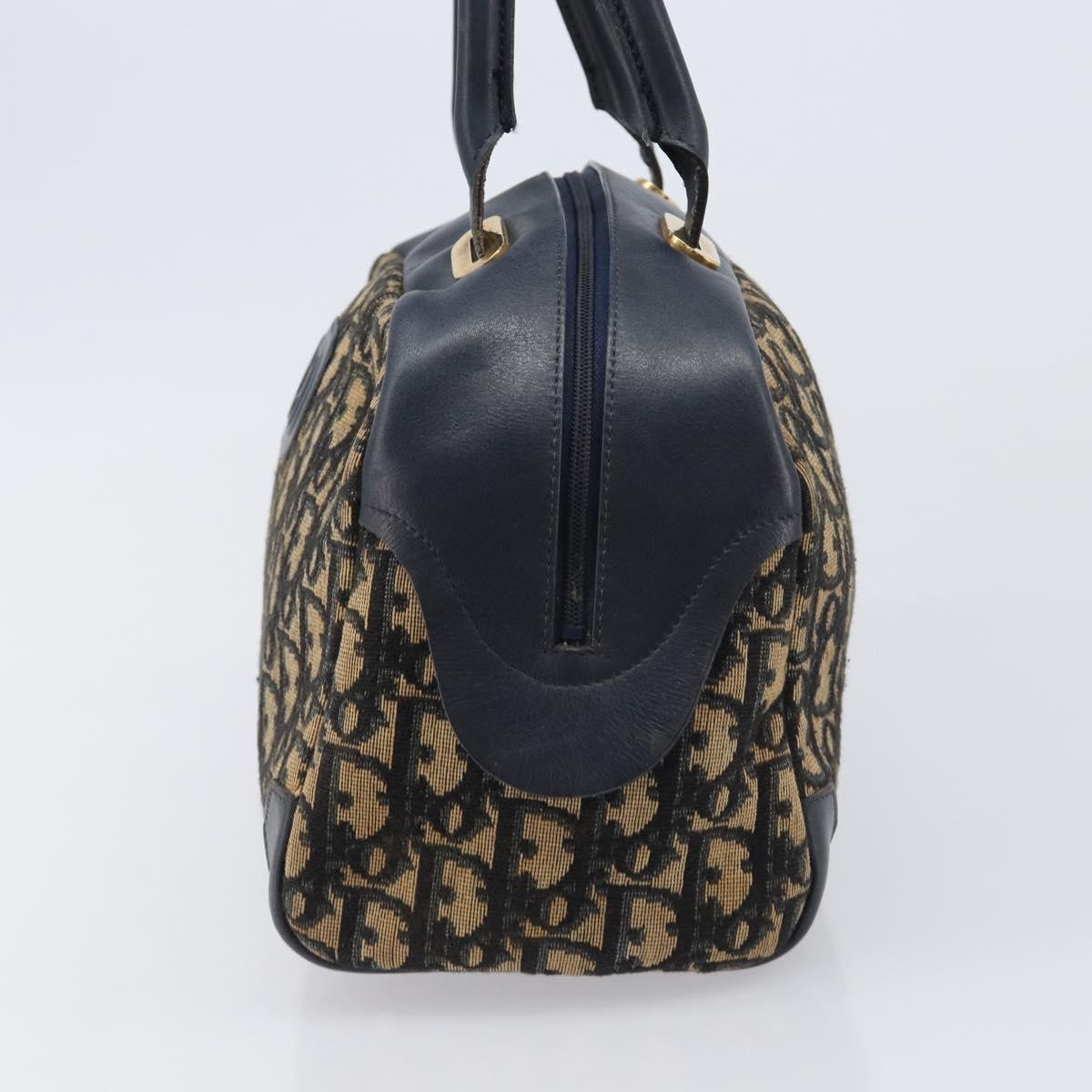Christian Dior Detective Handle Leather, Navy, Canvas, Handbag