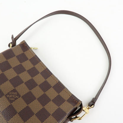 Louis Vuitton Trousse Make Up Damier, Brown, Canvas, Clutch