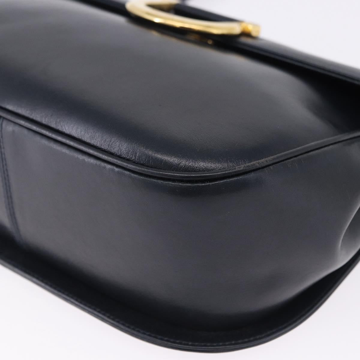 Salvatore Ferragamo Gancini Leather, Navy, Leather, Shoulder Bag