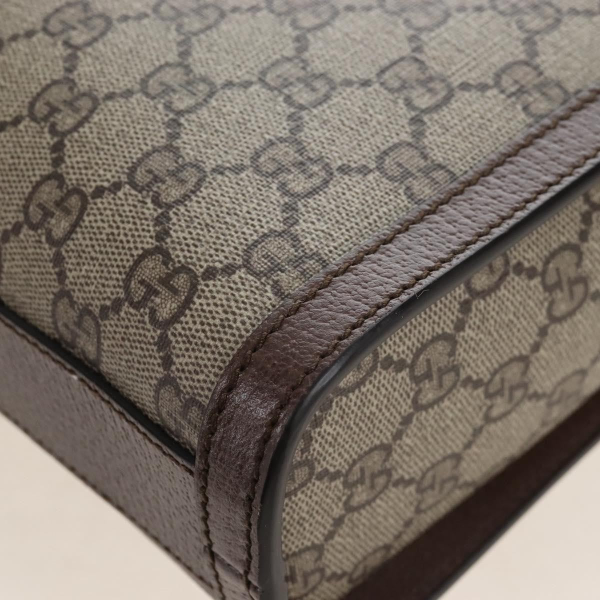 Gucci Cut Out Handle Printed GG Coated Canvas, Brown, Canvas, Tote Bag