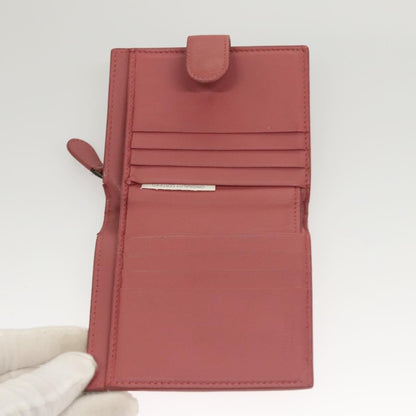 Bottega Veneta Bifold Coin Pocket Card Holder Intrecciato Nappa, Pink, Leather, Wallet