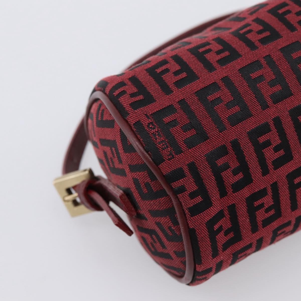 Fendi Vintage FF Zip Zucchino Canvas, Burgundy, Canvas, Shoulder Bag