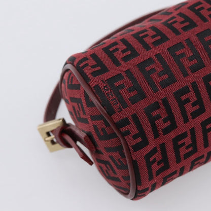 Fendi Vintage FF Zip Zucchino Canvas, Burgundy, Canvas, Shoulder Bag