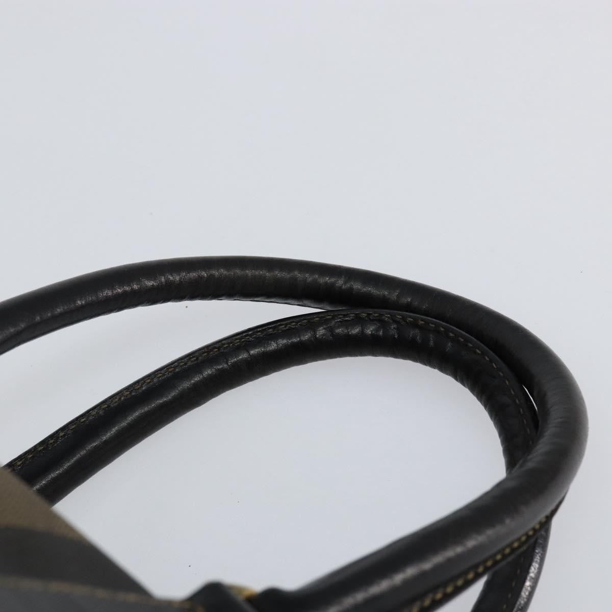 Fendi Vintage Pequin Boston Coated Canvas, Brown, Canvas, Handbag