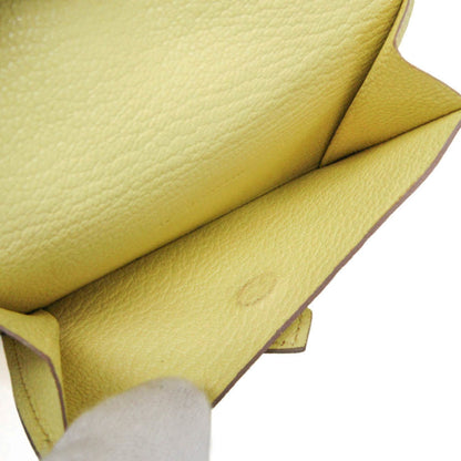 Hermes Bearn Chevre Mysore, Yellow, Leather, Wallet