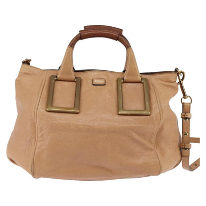 Chloe Ethel Leather, Beige, Leather, Handbag