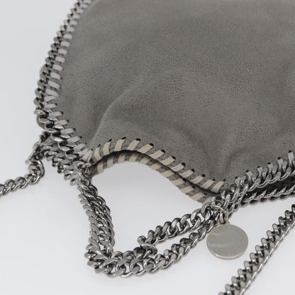 Stella McCartney Falabella Fold Over Faux Leather, Gray, Polyester, Shoulder Bag