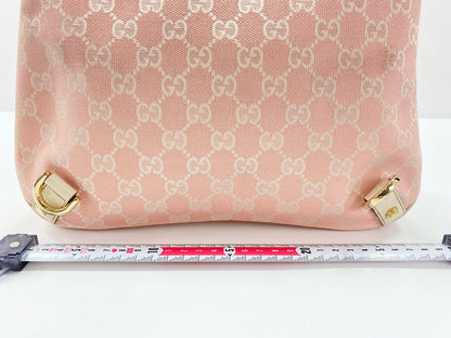 Gucci Abbey D-Ring Hobo GG Denim, Pink, Canvas, Shoulder Bag