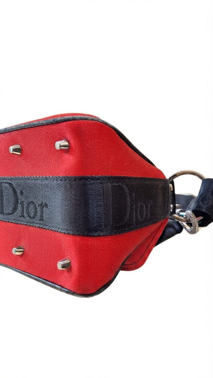 Christian Dior Hardcore Flap Canvas, Red, Canvas, Handbag