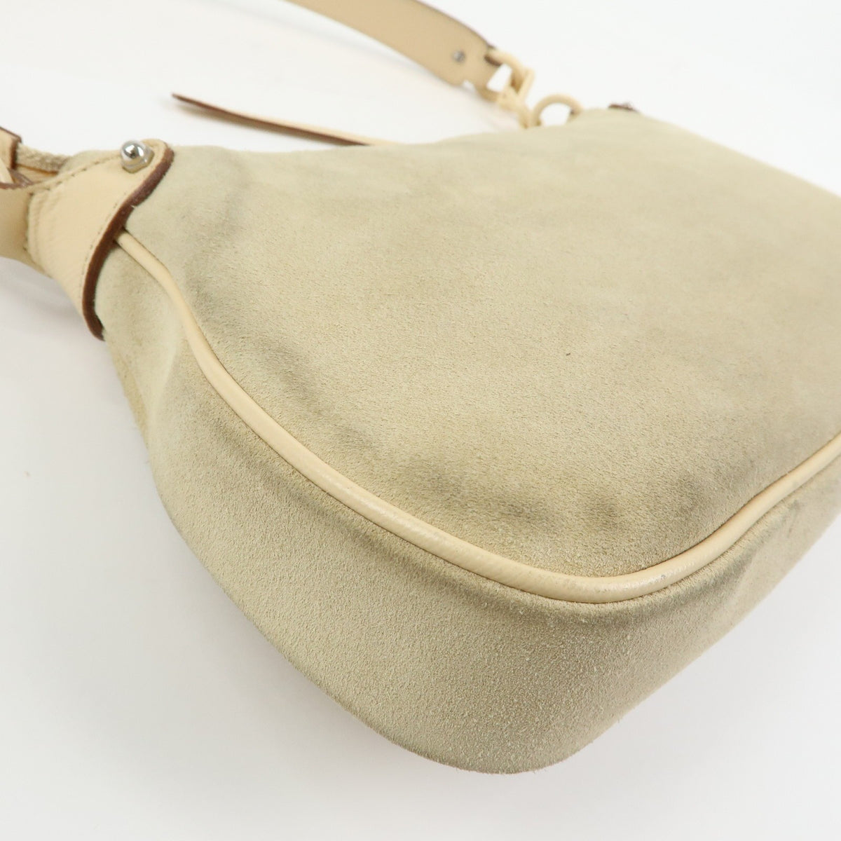 Salvatore Ferragamo Gancini Suede, Beige, Suede, Crossbody Bag