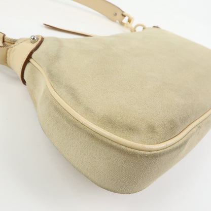 Salvatore Ferragamo Gancini Suede, Beige, Suede, Crossbody Bag