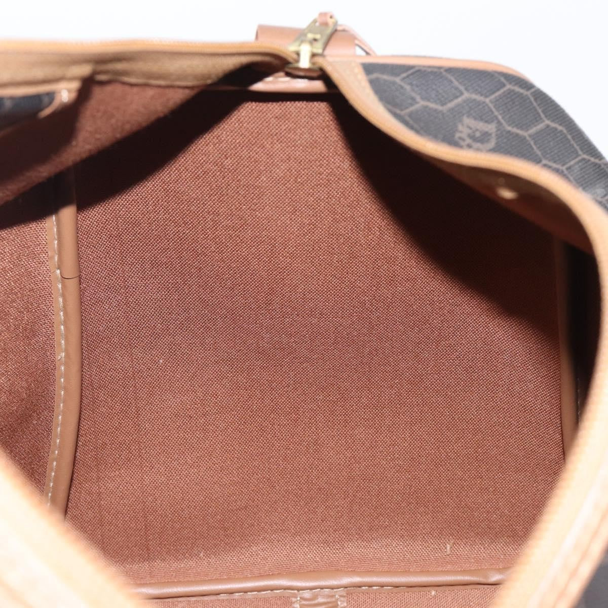 Christian Dior Vintage Honeycomb Boston Canvas and Leather, Black, Canvas, Travel Bag