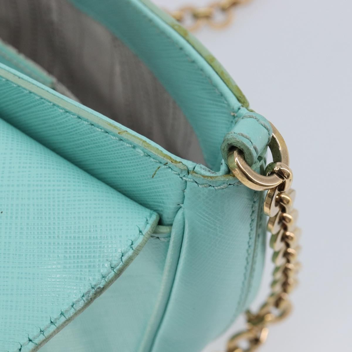 Salvatore Ferragamo Rory Chain Saffiano Leather, Blue, Leather, Shoulder Bag
