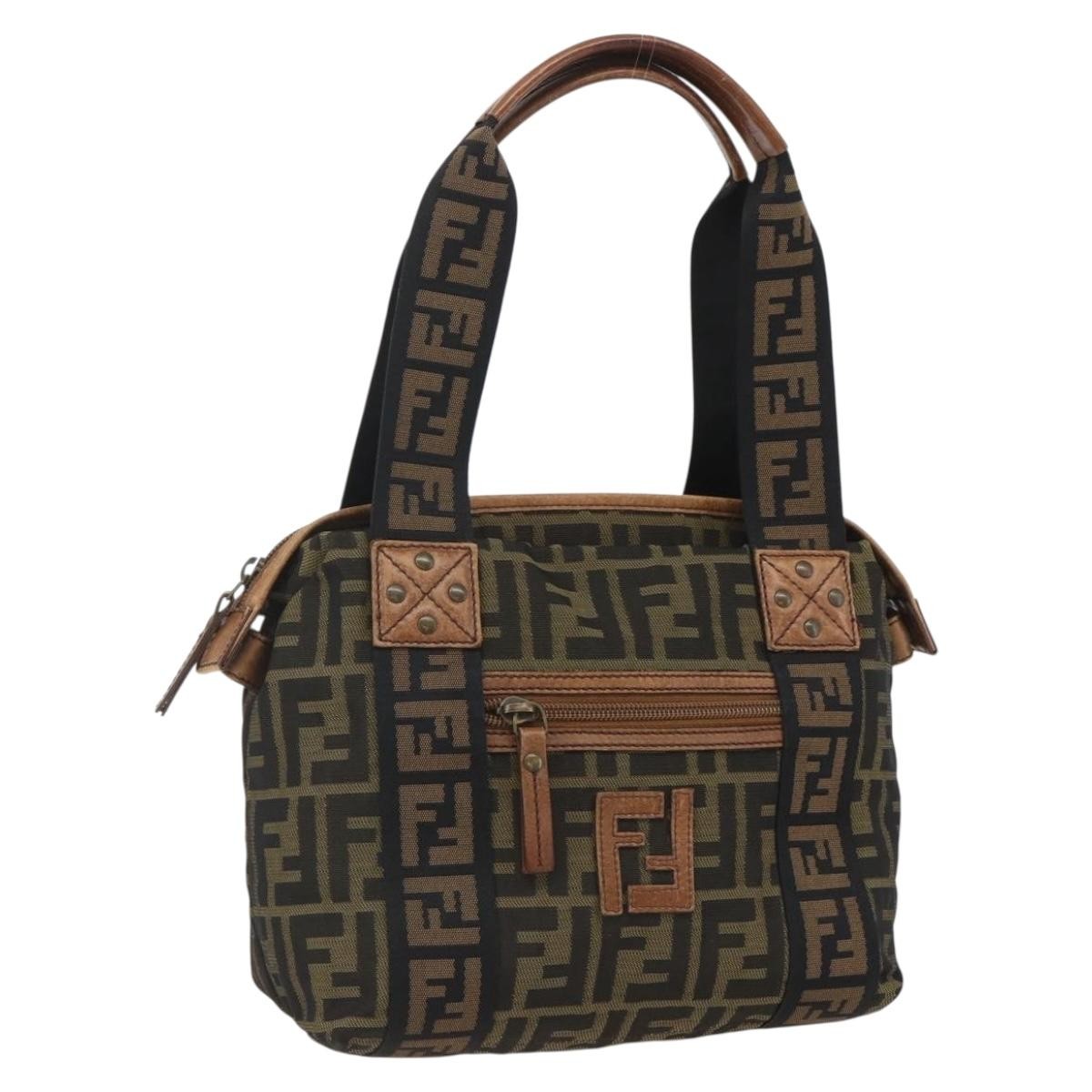 Fendi Vintage FF Zip Zucca Canvas, Brown, Canvas, Tote Bag