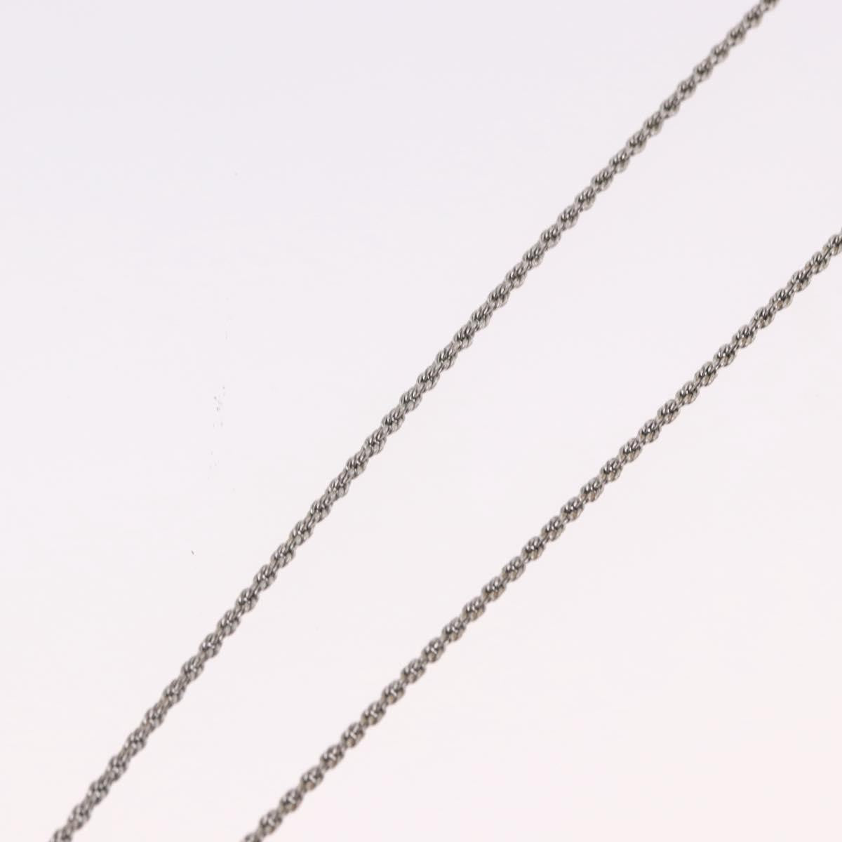 Christian Dior VIntage Circle Pendant Metal, Silver, Metal, Necklace