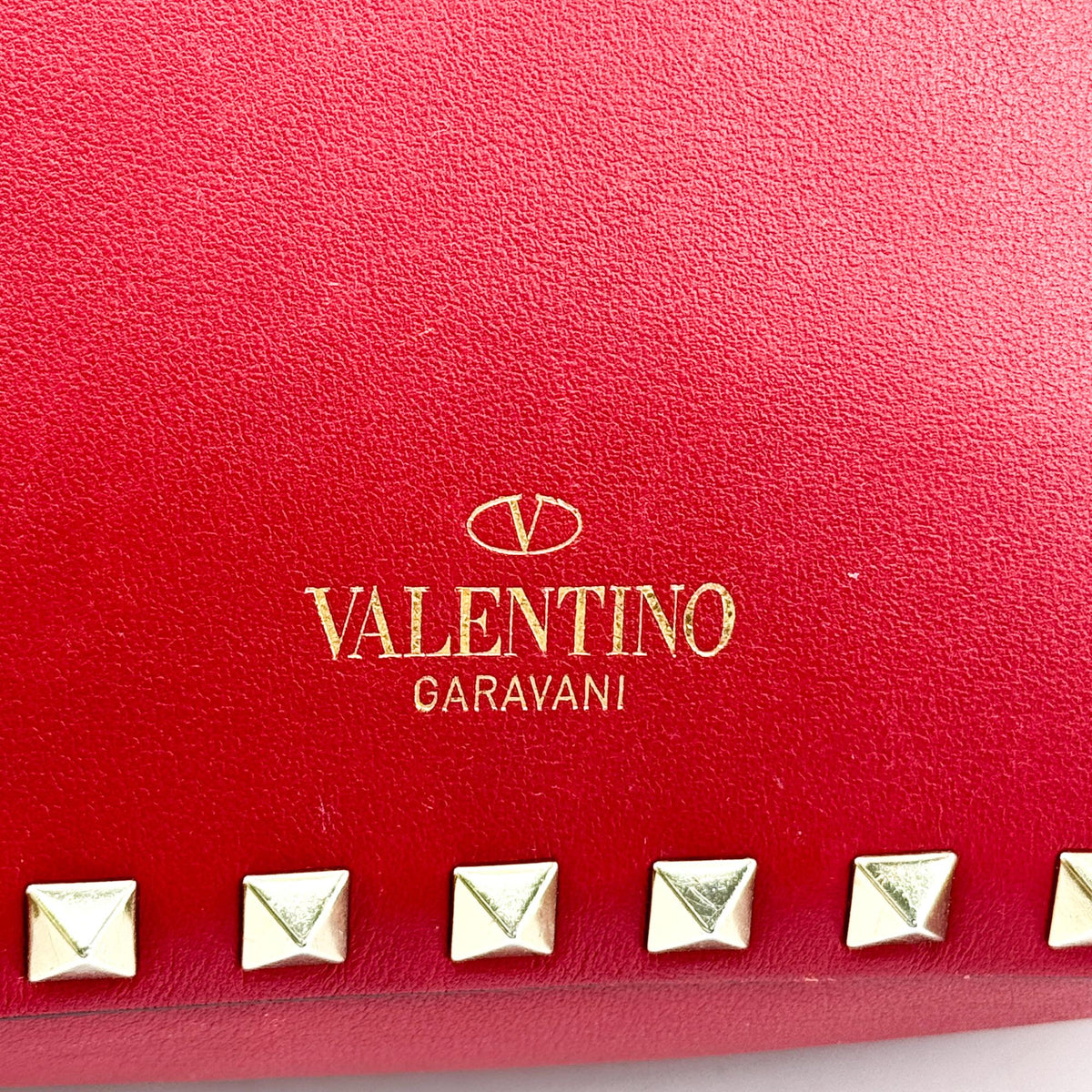 Valentino Garavani Rockstud Camera Leather, Red, Leather, Crossbody Bag