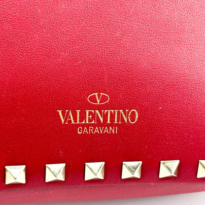 Valentino Garavani Rockstud Camera Leather, Red, Leather, Crossbody Bag