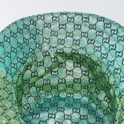 Gucci Reversible Bucket Hat Multicolor GG Canvas, Green, Cotton, Head Accessory