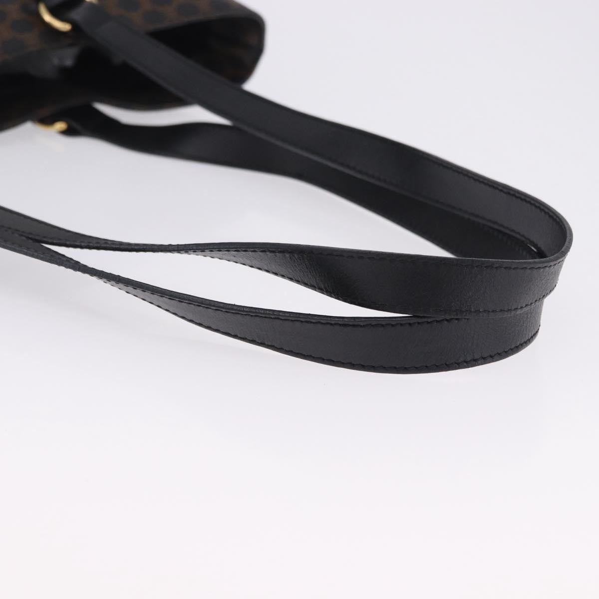 Celine Vintage Macadam Canvas and Leather, Black, Canvas, Shoulder Bag
