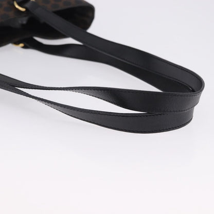 Celine Vintage Macadam Canvas and Leather, Black, Canvas, Shoulder Bag
