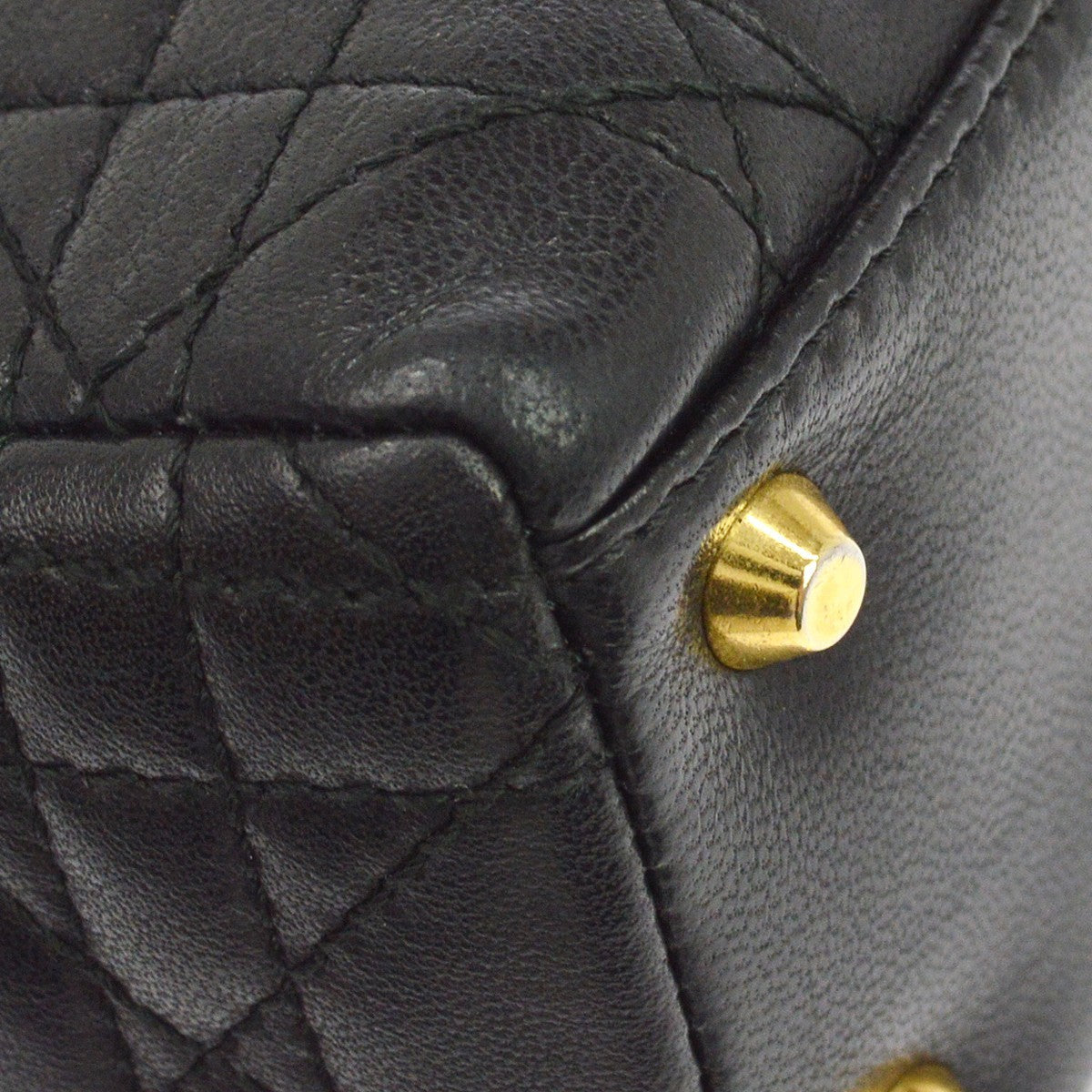 Christian Dior Lady Dior, Black, Leather, Handbag