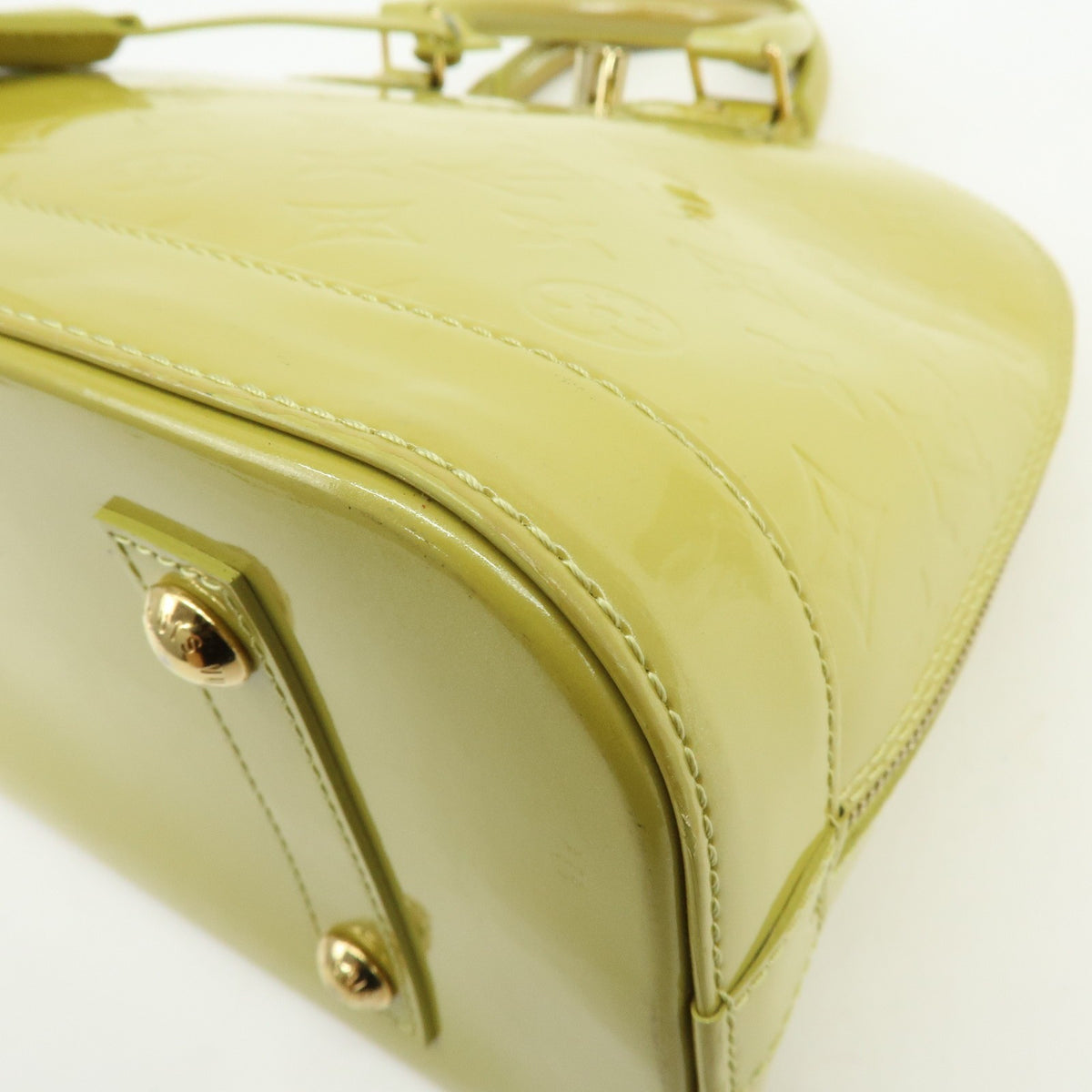 Louis Vuitton Alma Monogram Vernis, Green, Patent Leather, Handbag